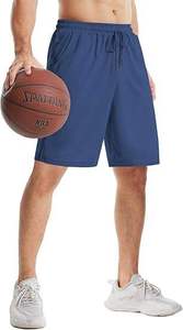 Pantalones Cortos Deportivos Azules para Hombre, Casuales, para Gimnasio, Entrenamiento, Running, Transpirables, de Secado Rápido, Cintura Elástica, Estilo Urbano - Product Image 5