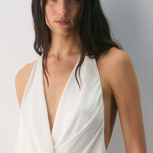 Summer New Embroidery Halter Neck Top Loose Woven Tank Style 100% Polyester Sleeveless Wrap Women's Halter Neck Tops & <b>Blouse</b> - Product Image 3