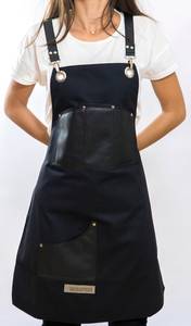 Customized Canvas Barista <b>Apron</b> Unisex Coffee Shop Uniform Adjustable Leather Strap Vest Wholesale Commercial <b>Kitchen</b> - Product Image 3