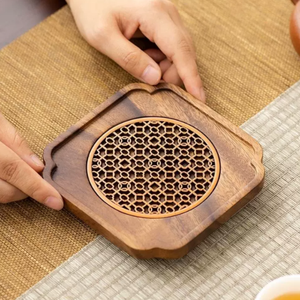 Best-selling Custom square Hollow <b>Wooden</b> <b>Coasters</b> Are Suitable for Office Tea Tables - Product Image 5