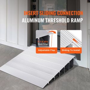 Rampa per Soglie in Alluminio da 6 Pollici, Capacità di Carico 800 Libbre, Accessibile per Sedie a Rotelle, Regolabile per Porte - Product Image 2