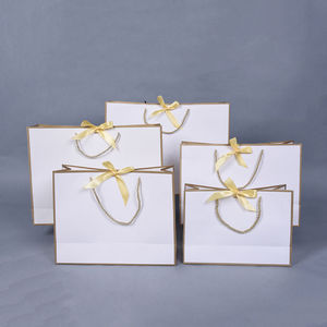 Bolsas de Compras de Papel Kraft con Logotipo Personalizado de Lujo, con Asas de Listón, para Boutique de Ropa, Velas, Artesanías, Embalaje de Té - Product Image 4