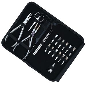 Kit d'outils pour extensions capillaires : Pince à sertir ouverte/fermée, crochet de tirage, mini-ciseaux, peigne à queue, pinces de sectionnement pour coiffure - Product Image 6