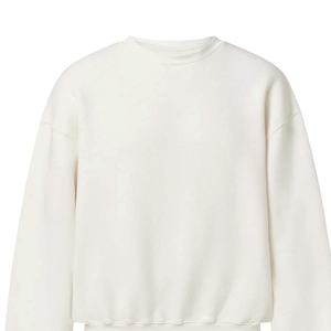 Sweat-shirt à col rond unisexe, coupe classique, couleur unie, tricot en coton, vêtement décontracté pour l'automne - Product Image 3