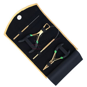 Kit d'outils professionnels pour extensions de cheveux de salon, comprenant des pinces à extensions, un outil à boucles avec crochet de tirage de fil et des pinces à sertir pour le retrait - Product Image 1