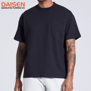 Camiseta de Algodón para Hombre, Talla Grande, Manga Corta, Cuello Redondo, Color Sólido, Informal, con Logotipo Personalizado, Venta al Por Mayor, OEM, ODM - Product Image 3