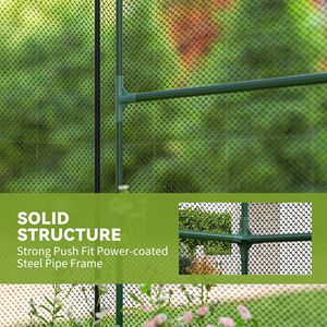 Casa de jardín/tienda de campaña negra de 6FT x 4FT x 6FT con puertas con cremallera para protección de plantas, ideal para huertos y patios traseros. - Product Image 5