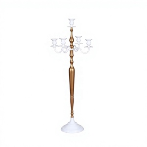 Modern Design Metal <b>Candlestick</b> Holder Candelabra <b>White</b> & Gold for Wedding Christmas Home Decorations Centerpiece Available - Product Image 1
