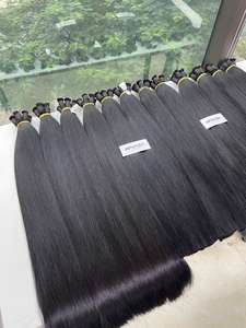 Luxury Black Colors Bulk <b>Hair</b> <b>Extension</b> Wholesale Manufactory Raw Vietnamese Super Double Drawn 100g 70cm - Product Image 2