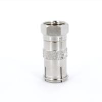 Conector Coaxial Macho F a Hembra RF, Adaptador de Cable Coaxial, Acoplador de Extensión Coaxial Recto, Conector de Radiofrecuencia Niquelado