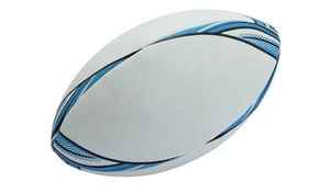 Ballon de rugby professionnel personnalisé avec logo OEM, en cuir PU, motif classique, chambre à air en caoutchouc butyle, emballage carton haute qualité - Product Image 5