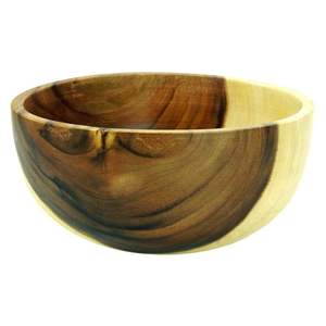 Bol en bois naturel, bol en bois fait main, bol écologique, saladier rustique, bol de service pour la cuisine - Product Image 3