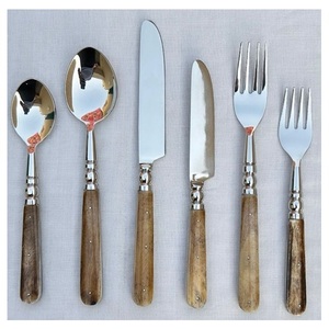 Factory Wholesale Flatware Set With Resin <b>Handle</b> Silverware Spoon Fork <b>Knife</b> 5 Pcs Cutlery For Home Hotel Wedding Place Setting - Product Image 4