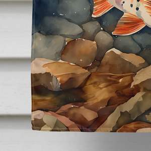 ธงประดับบ้านทำจากโพลีเอสเตอร์หลากสีสำหรับแขวนติดผนังเสาสำหรับตกแต่งระเบียงและลายปลาเทราท์ลำธารขนาดใหญ่ - Product Image 4