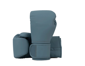 Gants de boxe d'entraînement en similicuir bleu, fermeture Velcro sur les doigts, pour adultes - Product Image 6