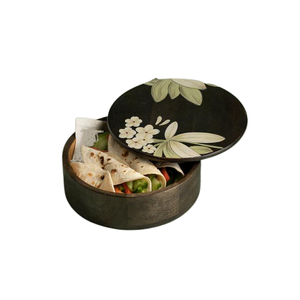 Finest Quality Wooden Chapati <b>Container</b> And Roti Storage Server With Printed Lid Kitchenware Roti Box At Lowest Prices - Product Image 1