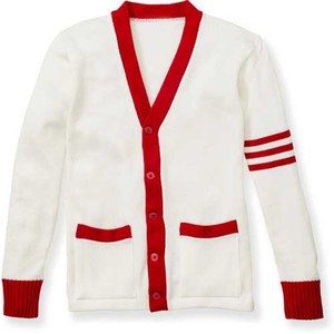 Cardigan respirant à col en V pour hommes, tricoté, à rayures, style universitaire, boutonné, pour un style de vie quotidien - Product Image 2