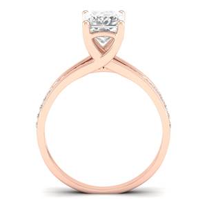 Anillo de compromiso solitario REYES hecho a medida en plata de ley 925 con corte princesa y moissanita de 1.4 quilates para mujer, joyería de boda - Product Image 4