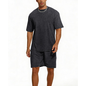Camisetas de Manga Corta para Hombre, Conjunto de Dos Piezas, Color en Contraste, 100% Algodón, Transpirable, Estilo Urbano, OEM, Nueva Llegada, Gran Venta - Product Image 5