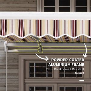 Tenda da Sole Estensibile in Lega di Alluminio per Balcone/Patio con Protezione dalla Pioggia (Operazione Manuale, Finitura Rivestita) - Product Image 5