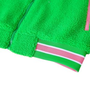 เสื้อแจ็คเก็ตบอมเบอร์เชอร์ปาแบบกลับด้านได้ สีชมพูเขียว ยูนิเซ็กส์ อุ่นสบายด้วยผ้าฟลีซ สไตล์วาร์ซิตี้ แฟชั่นลำลอง เสื้อผ้าสไตล์กรีก - Product Image 3