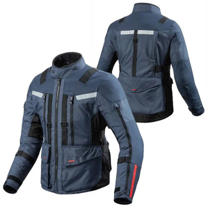 Unisex Blue <b>Motorcycle</b> Riding <b>Jacket</b> Full Sleeve Windproof Breathable Cordura Fabric All Seasons Winter Adventure Wear - Product Image 1