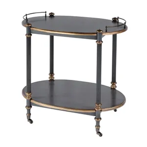 Carrito de Servicio Decorativo de Cerámica y Metal Hecho a Mano, Estilo Americano Moderno y Lujoso, Mueble Ecológico para Interiores del Hogar y Fiestas - Product Image 4