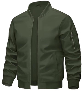 Blouson Bomber Homme Personnalisé OEM Nouvelle Marque Logo Automne Hip Hop Col Montant et Ourlet Côtelés en Polyester - Product Image 1