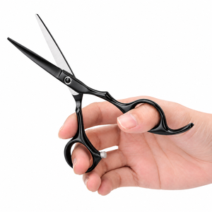 Ciseaux de coiffure professionnels en acier inoxydable, ciseaux de barbier de 6 pouces (noir) - Product Image 1
