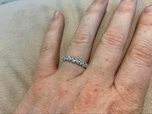 Elegant 925 Sterling Silver Moissanite Eternity <b>Ring</b> Luxury <b>Iced</b> Out Flower Design Full Eternity Band for Women - Product Image 6