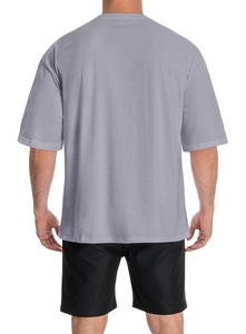 T-shirt décontracté pour homme, 100 % coton, col rond, épaules tombantes, imprimé, coupe oversize, best-seller OEM, provenance du Bangladesh - Product Image 4