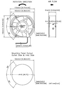 Ventilateur axial électrique haute température E17251-TK, pales en plastique OEM, 220V, 172x151x51mm - Product Image 5