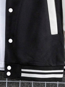 Chaqueta de Béisbol con Cuello de Botones, Corte Holgado, Mangas con Contraste, Cuello Alto y Cierre de Botones, Ropa Deportiva, Bangladesh - Product Image 4