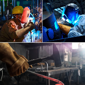 Gants de soudeur en cuir de vachette imperméables et ignifuges pour la protection des mains lors du soudage TIG/MIG - Product Image 5