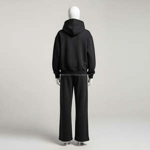 Ensemble survêtement streetwear et sportswear en coton épais 100 %, comprenant un sweat à capuche oversize et un pantalon baggy, vente en gros personnalisée pour hommes - Product Image 4