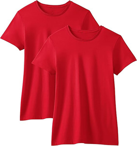 T-shirt court pour femme, coupe classique, manches courtes, décontracté, tendance, style streetwear, basique, avec logo, en jersey tissé - Product Image 2