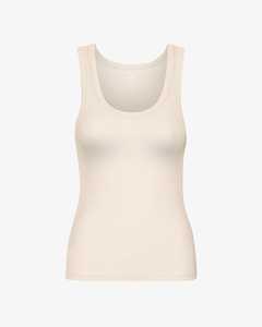 Whiteaura International - Camiseta sin mangas de punto para mujer, cuello redondo, color beige liso, estilo minimalista, largo regular, sin mangas, con aberturas - Product Image 6