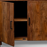 Meuble d'appoint rétro pour salle à manger, meuble TV sur mesure en bois massif, salon avec cadre en teck d'Indonésie