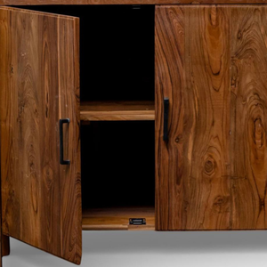 Meuble d'appoint rétro pour salle à manger, meuble TV sur mesure en bois massif, salon avec cadre en teck d'Indonésie - Product Image 6