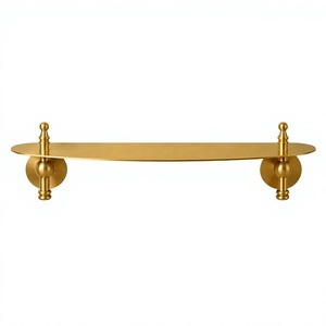 Stylish Brass <b>Shelf</b> Bracket Towel Rack With <b>Hooks</b> Gold Finished Durable <b>Shelf</b> Bracket Support Vintage Modern Design Used Home - Product Image 4