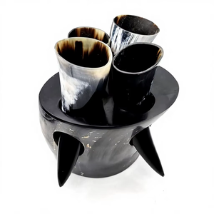 2025 nouveau Design 100% qualité supérieure 4 pièces ensemble de cornes de bière Viking Style de lampe de sel avec support de corne par les exportations mondiales - Product Image 1