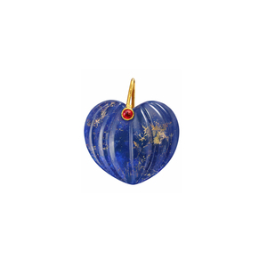 Colgante de Lapislázuli Tallado en Forma de Calabaza, Colgante de Lapislázuli Natural en Forma de Corazón, Amuleto Tallado Bañado en Oro, Colgante de Corazón Tallado, Venta al por Mayor - Product Image 1