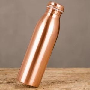 Curve Design Pure copper water bottle Pure copper <b>metal</b> bottle With handle Easy to carry - Product Image 2