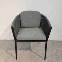 Toptan Su Geçirmez Hasır İp Sandalye Hafif Alüminyum Çerçeveli Açık Hava Bahçe Sandalyesi Kafe/Veranda/Restoran İçin
