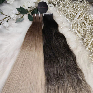Best Quality Virgin Keratin <b>Tape</b> Extensions <b>Machine</b> Double Weft Full Cuticle Super Double Drawn Curl Hair - Product Image 1