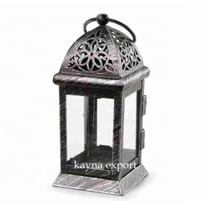 Lanternes en métal noires décoratives faites à la main pour la décoration de la maison, artisanat en gros, lanterne en métal antique avec revêtement en poudre - Product Image 1