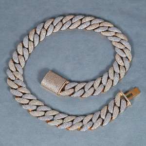 Chaîne cubaine hip-hop en argent sterling 925 de 22 pouces avec diamants moissanite taillés, collection de bijoux pour hommes, incluant pendentifs et breloques - Product Image 1