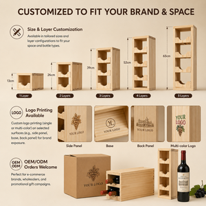 Estante para Vino de Madera Natural de Cuatro Niveles, Decoración Minimalista para Almacenamiento de Botellas de Vino - Product Image 6