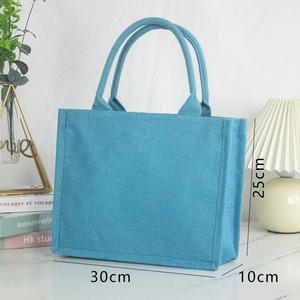 Sac fourre-tout en jute vert de qualité supérieure, écologique, réutilisable, avec longues poignées - Product Image 4