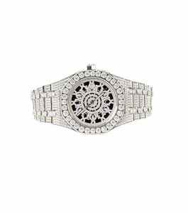 Reloj de Diamantes Moissanite VVS en Oferta para Hombre y Mujer, Totalmente Automático, Color Blanco Rosado, con Espinas, de Lujo, Estilo Antiguo, con Correa de Cuero - Product Image 3